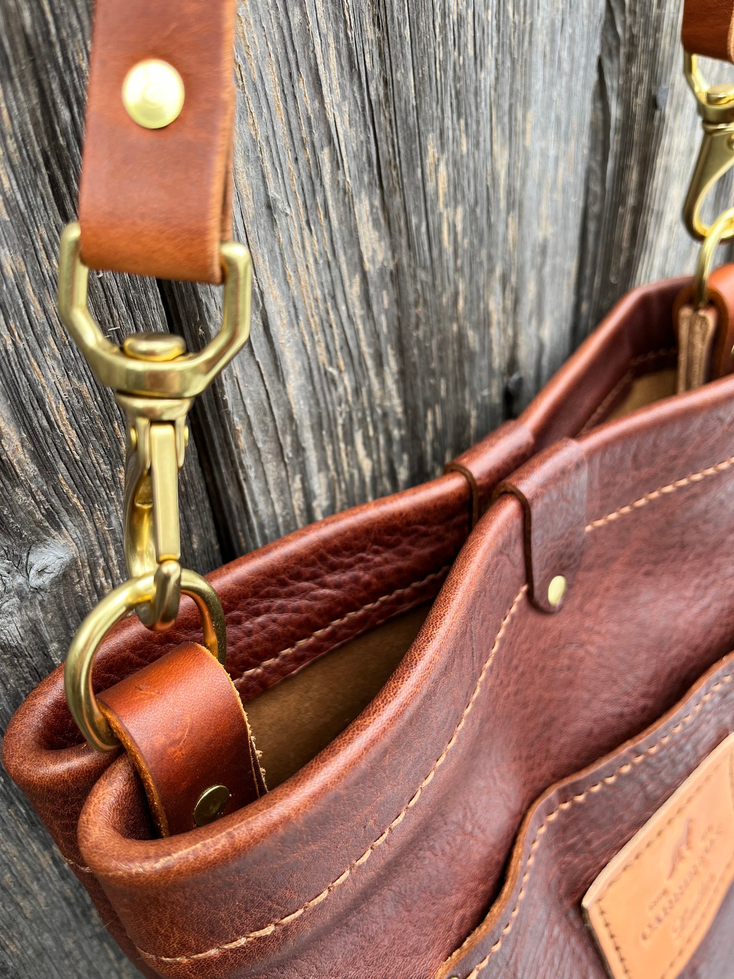 Bonnie Bucket in Maplewood with Adjustable Horween Strap