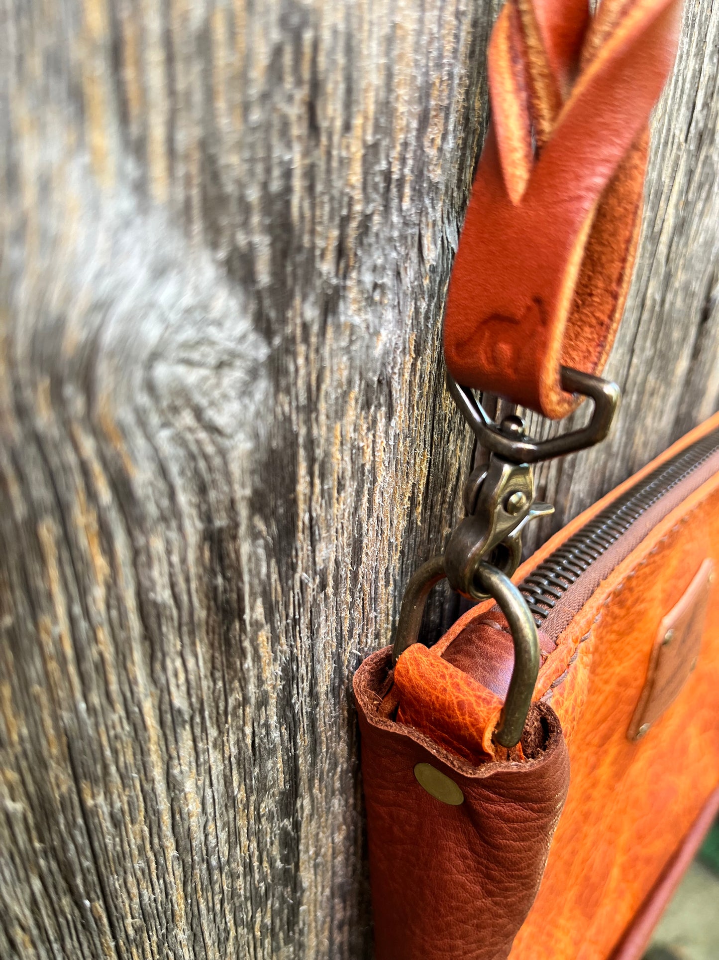 Poppy Crossbody in Butternut Bison with Brandy Naked Cow