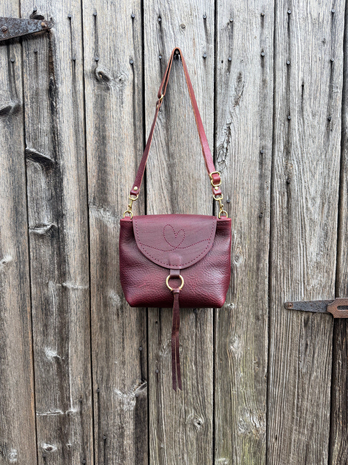 Bubby Heart Bag in Premium Oxblood