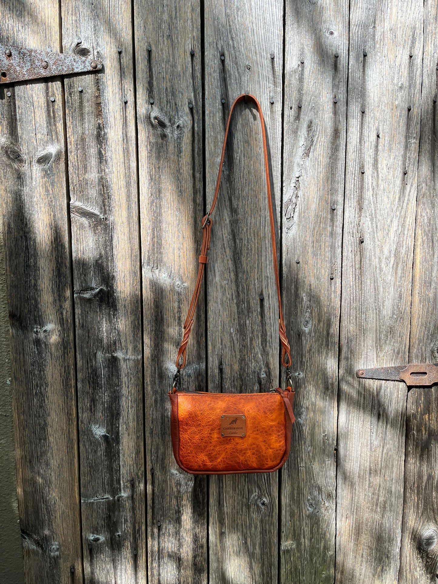 Poppy Crossbody in Butternut Bison with Brandy Naked Cow