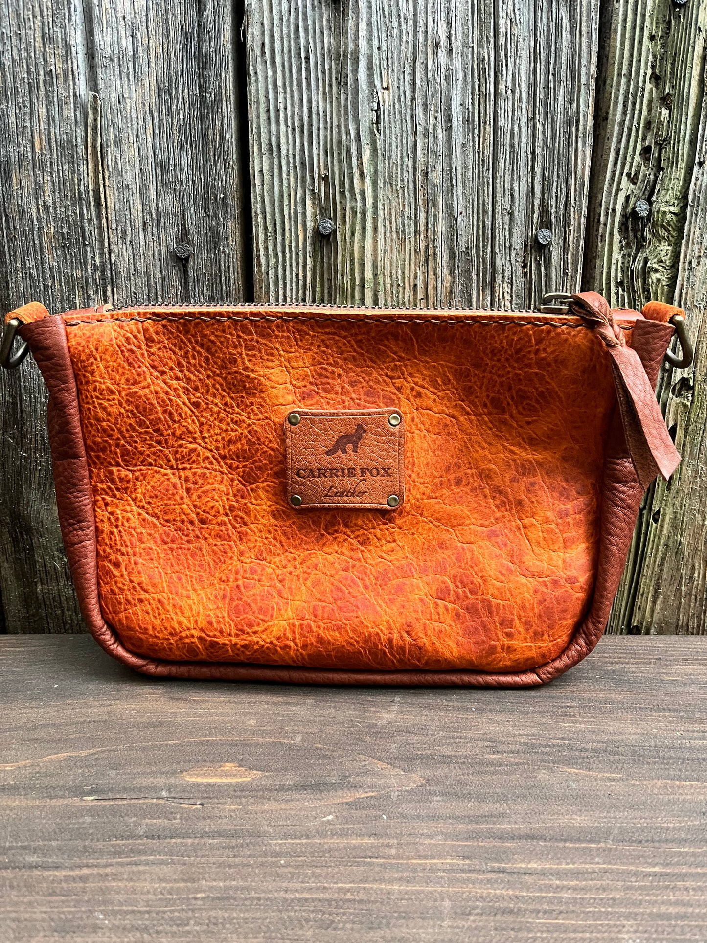 Poppy Crossbody in Butternut Bison with Brandy Naked Cow