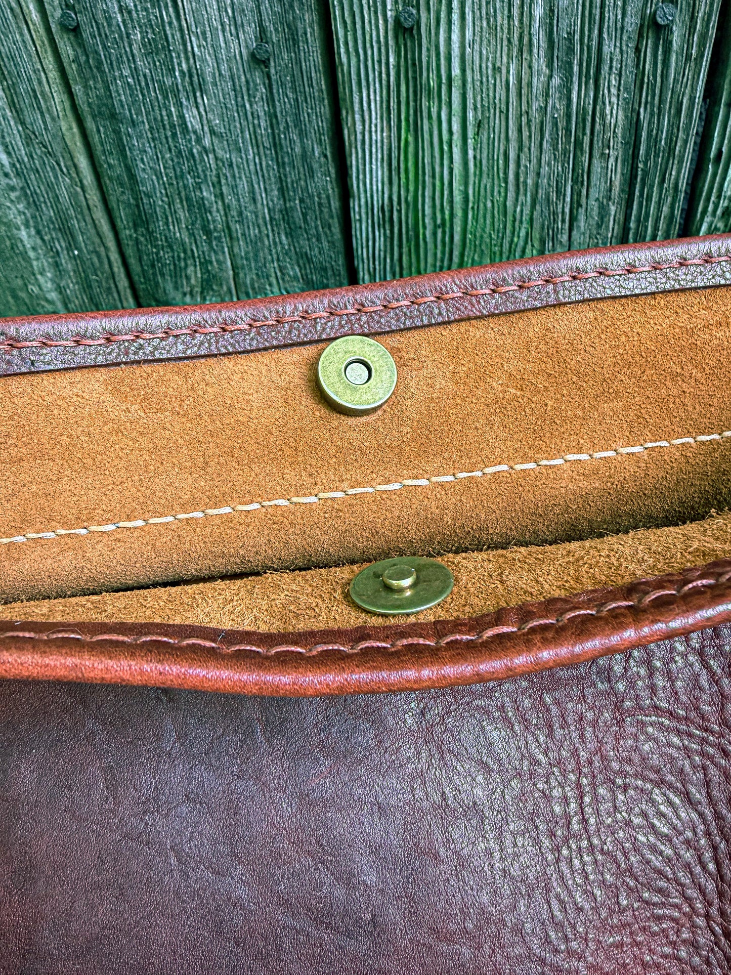 Remi Shoulder Bag with Tassel Flap in Mixed Leather with Horween Hand-tooled Strap