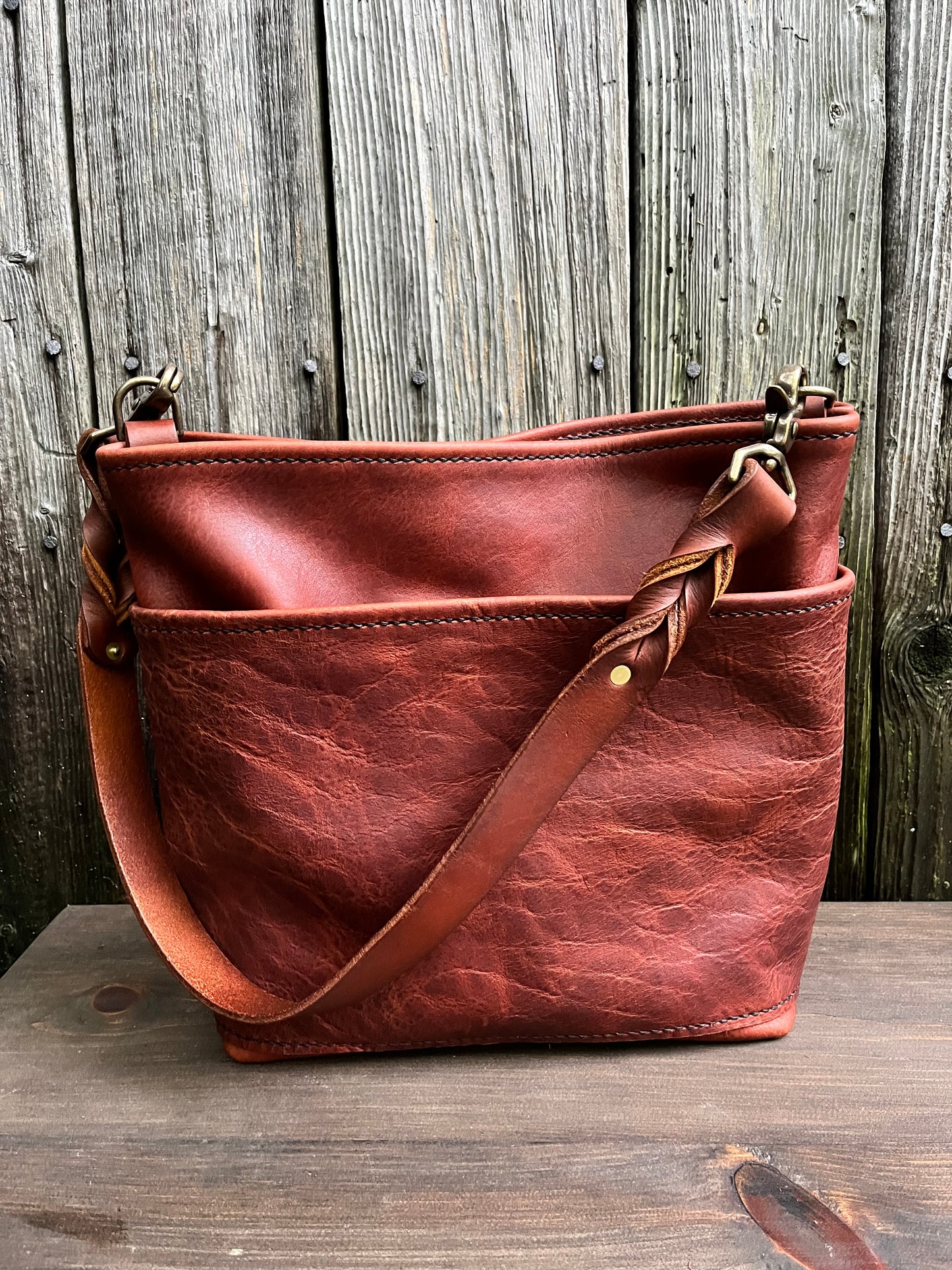Carrie Panel Pocket Hobo in Cognac