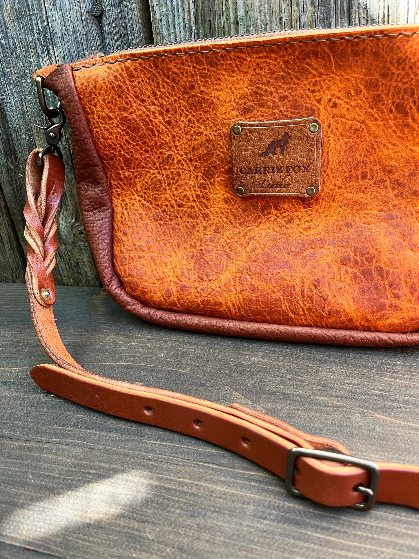 Poppy Crossbody in Butternut Bison with Brandy Naked Cow