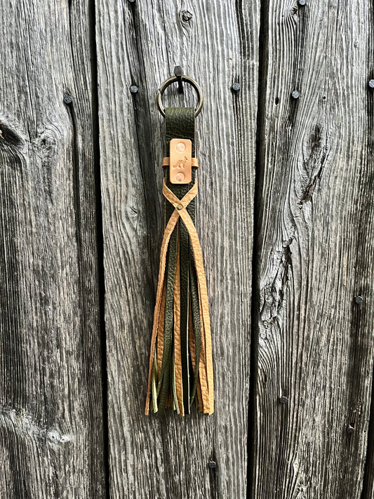 Handmade Rustic Leather Tassels with Fox Tags