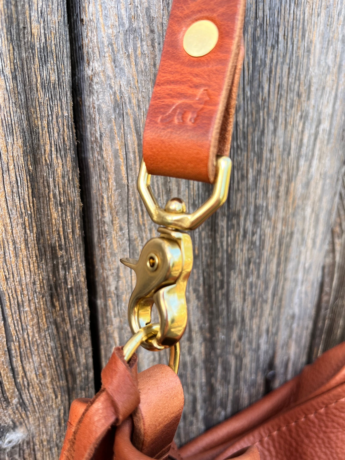 Mimi Slouch Bag in Brandy Naked Cow with Leather Tassel Accents