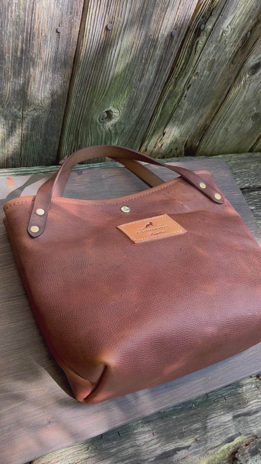Crissy Grab Bag in Maverick Brown with Walnut Horween Handles